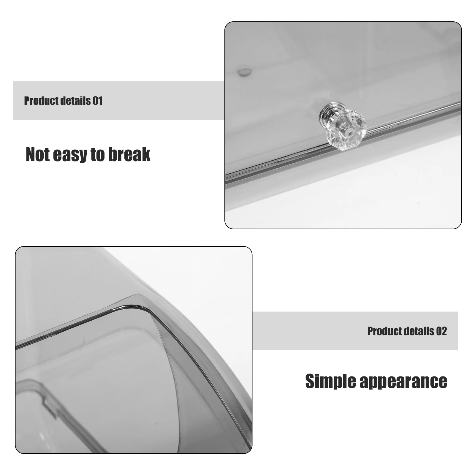 

Entryway Flip Lid Storage Box Clear Plastic Jewelry Holder Stable Desktop Organizer Decorative Box for Bedroom Living Room