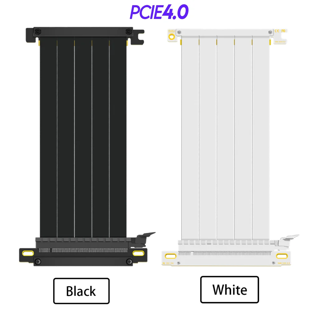 Black/White Cheap PCI-E 16X 4.0 Riser Cable RTX 3090 3060 PCI Express Gen 4 X16 Riser Shielded Extender ITX A4 K39 K55 G5 PC GPU