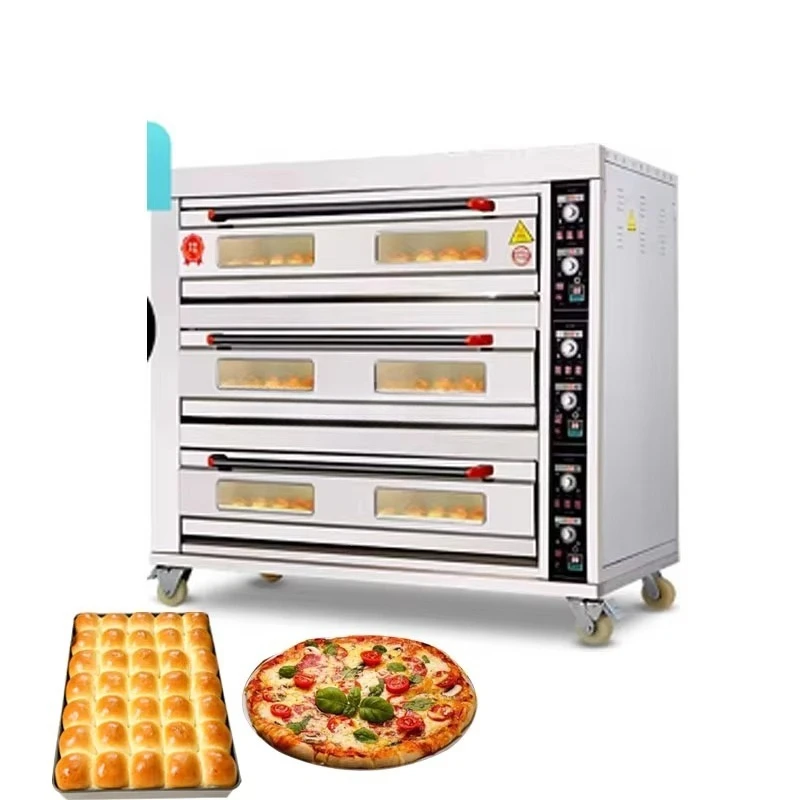 Commercial portable electric pizza oven for baking gas and propane deck bread oven for bakeries