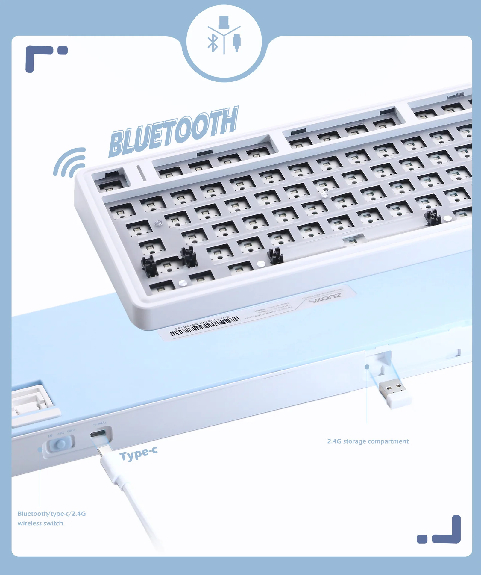 Kit tastiera meccanica personalizzata LS01: wireless trimodale, manopola programmabile, PCB sostituibile a caldo e retroilluminazione RGB