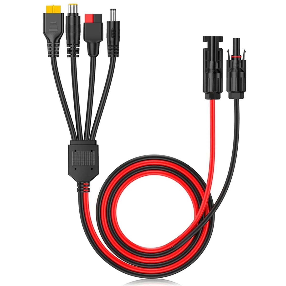 

4-In-1 Solar Panel Connector Extension Cable Splitter for Anderson Connector DC Adapter Power Plug XT60 Female Conn