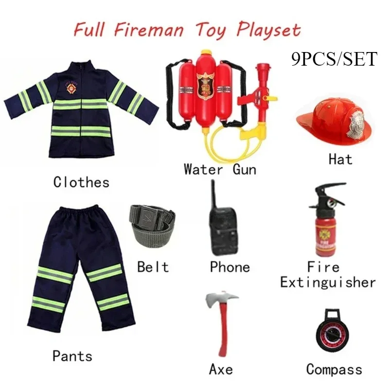 Halloween Kids Brandweerman Uniform Kinderen Sam Brandweerman Rol Werk Kleding Pak Jongen Kids Cosplay Kostuum Partij Kostuum Gift