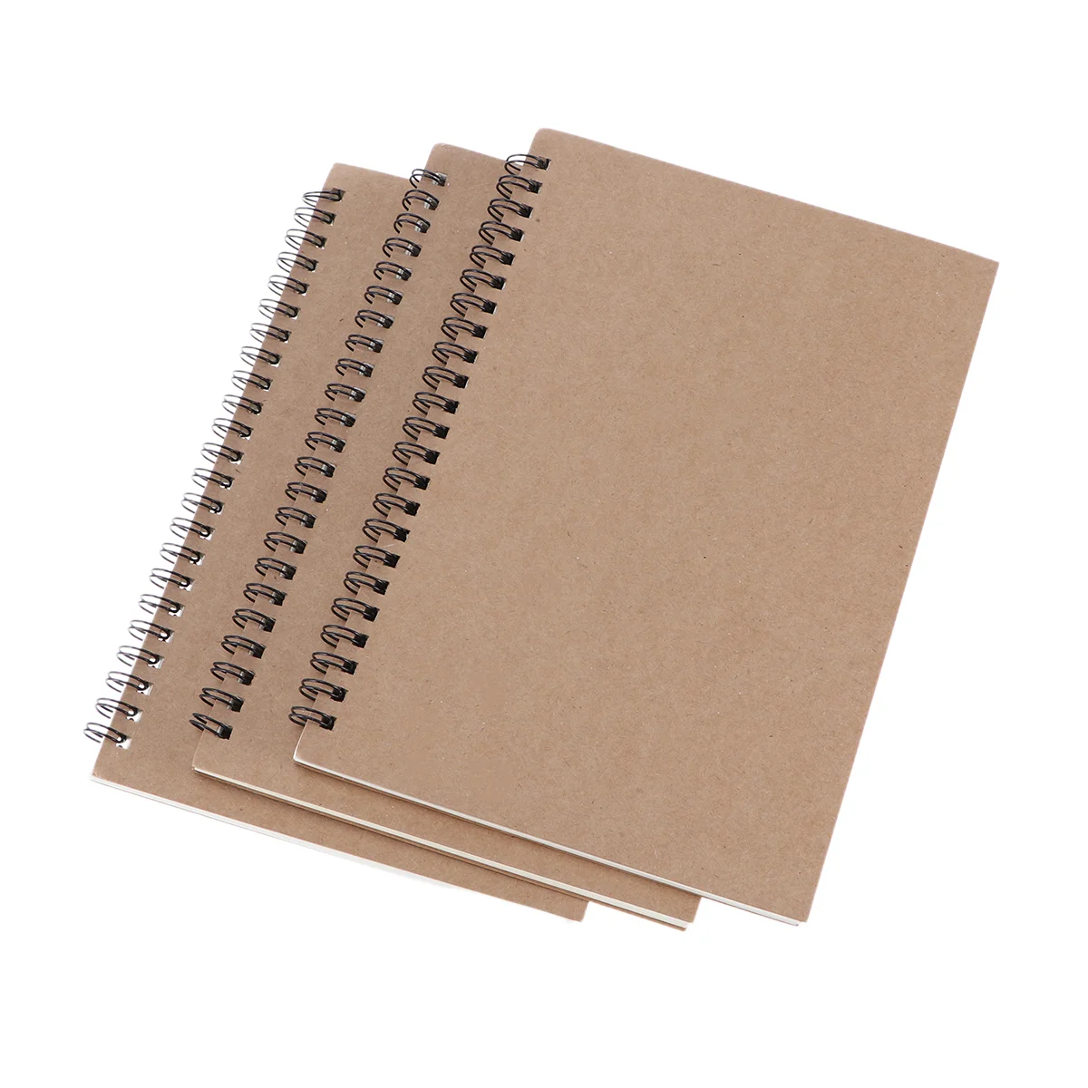 

4 Pcs Spiral Notebooks Student Lined Journal Kraft Paper Office Diary for Students