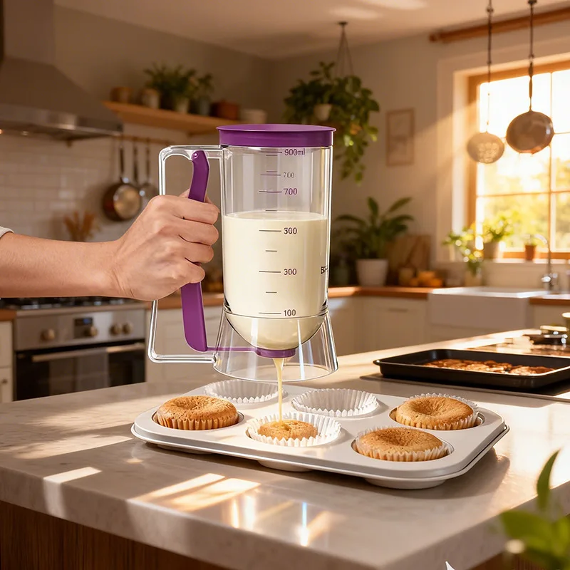 

BOLTIFY Batter Dispenser ABS 900ml Batter Cream Separator Baking Tool for Pancake Cupcake Cake Waffle Cupcake Batter Dispenser