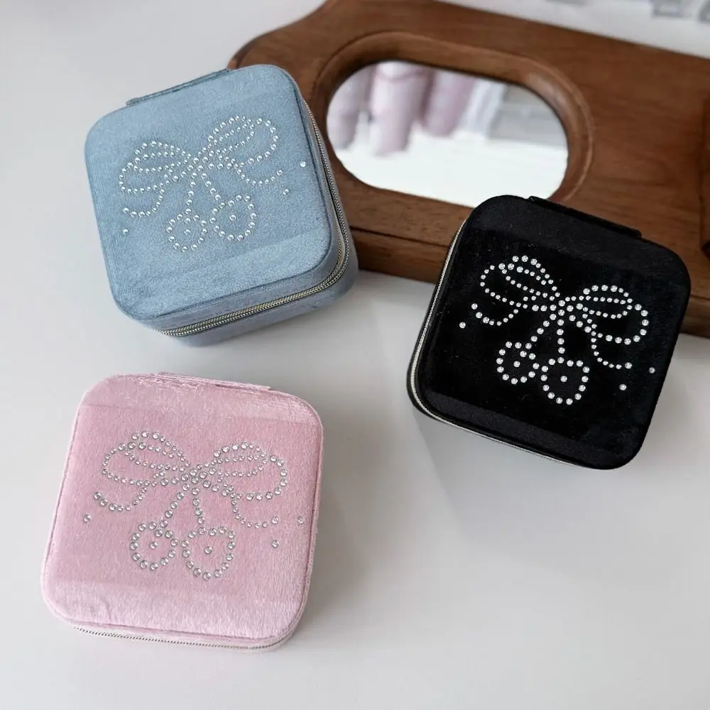 

Shining Cherry Jewelry Storage Box Velvet Partition Design Jewelry Case Earrings Necklace Ring Storage Jewelry Display Organizer