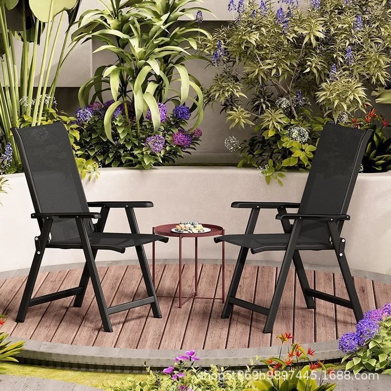 Outdoor office folding chair computer chair balcony courtyard waterproof sunscreen breathable outdoor chair backrest portable ch