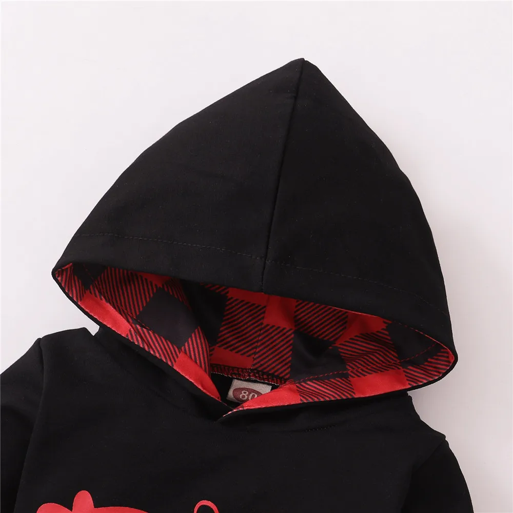 ZAFILLE Girls Baby Hooded Top+Plaid Pants \