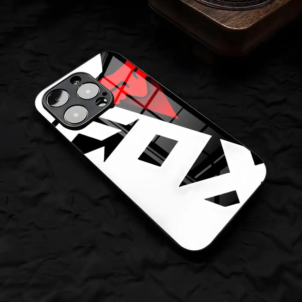 Etui na telefon F-FoxES Sport Racing do iPhone 17 Air 16 E Pro Max 15 14 13 Mini 12 Pro 11 Max Plus, czarne szklane etui — zdjęcie produktu 5