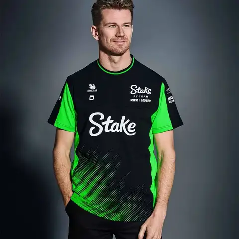 Stake 2025 Nico Hulkenberg Gabriel Bortoleto F1 Teamwear 티셔츠 남성 핫 세일 뉴 여름 여성 반팔 탑 셔츠 어린이