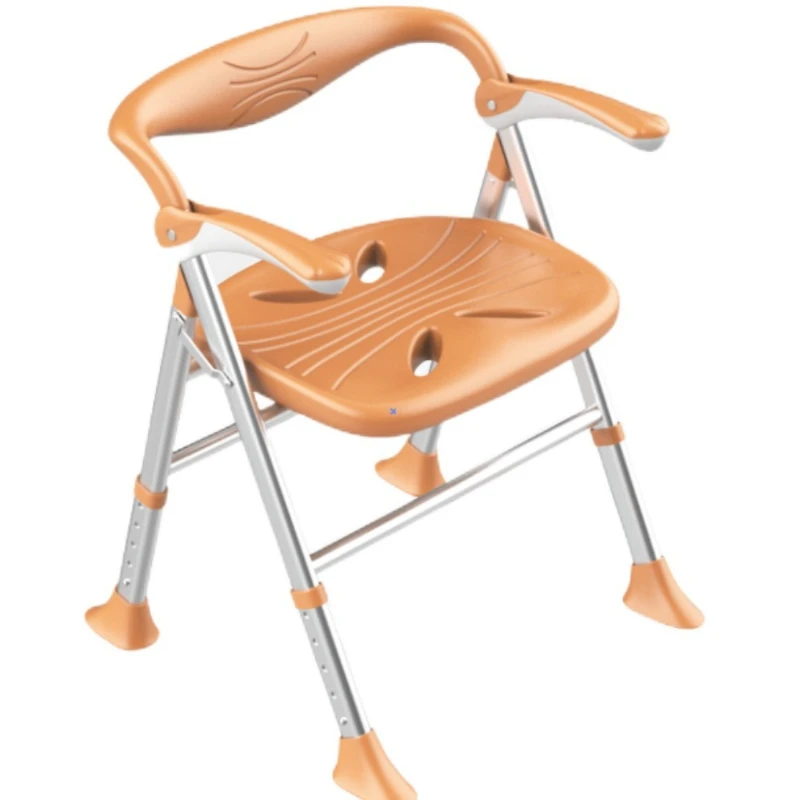 Folding Bathroom Chair, Senior Shower Seat, Aluminum Alloy Bath Stool, Non-Slip Bathroom Chair, Portable & Foldable