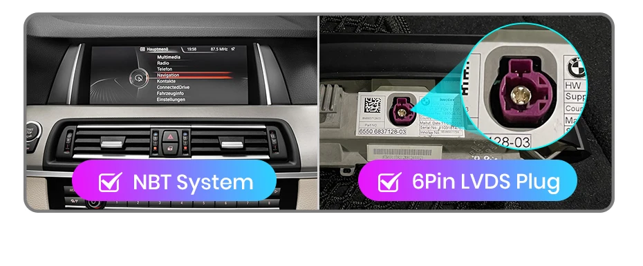 Junsun Kabelloses CarPlay und Android Auto Autoradio für BMW 5er F10 F11 2011-2017 CIC NBT Intelligentes System Stereo GPS-Navigation – Detail 3