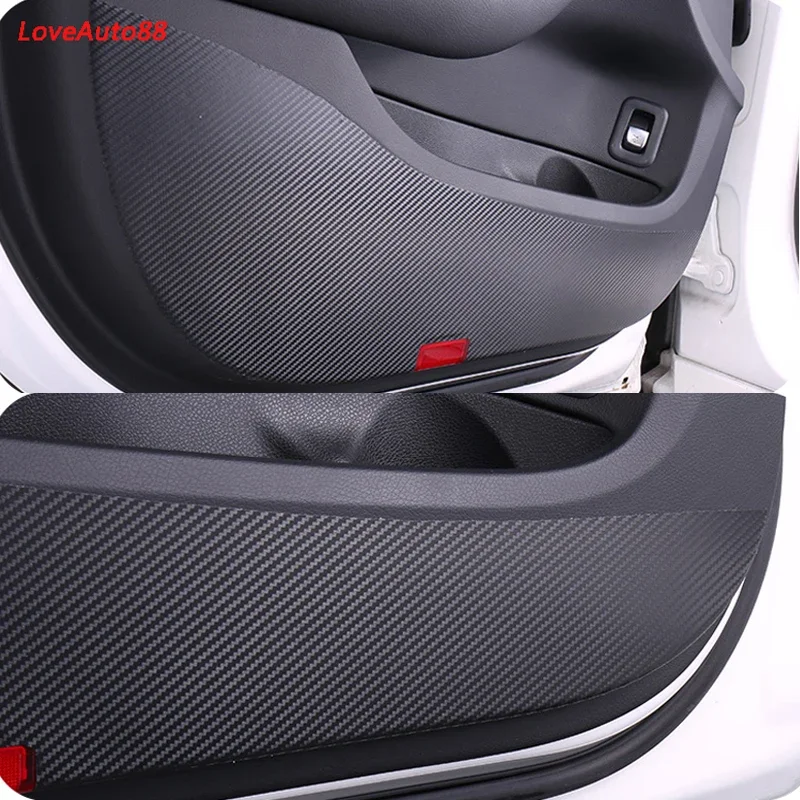 For MG ZS 2017-2021 Car Carbon Fiber Stickers Door Protector Pad Anti Kick Pad Anti-dirty Pad Mat Cover Sticker Accessories