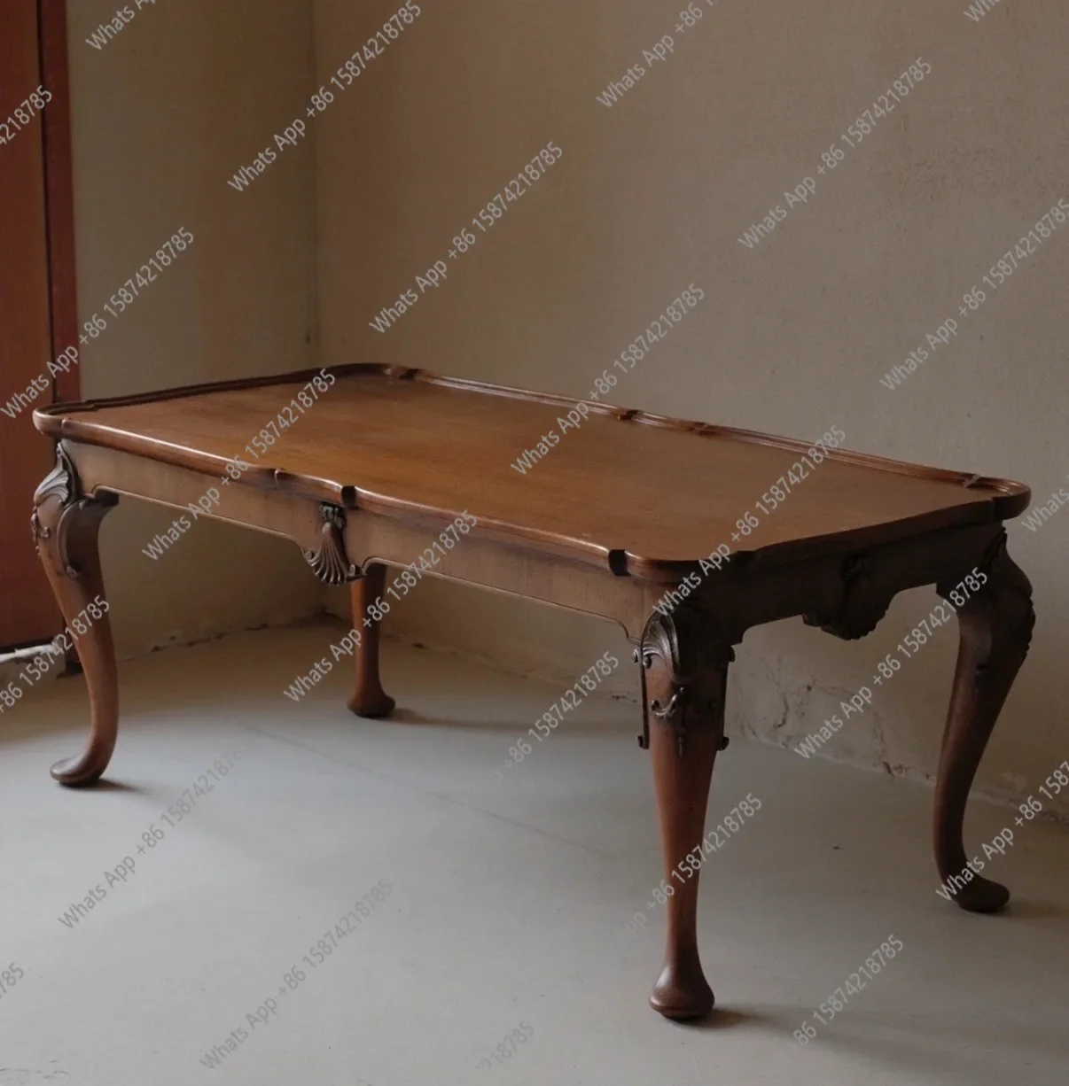 

Q французский резной стол из цельного дерева в стиле ретро, американский старый журнальный столик, креативный роскошный длинный обеденный стол