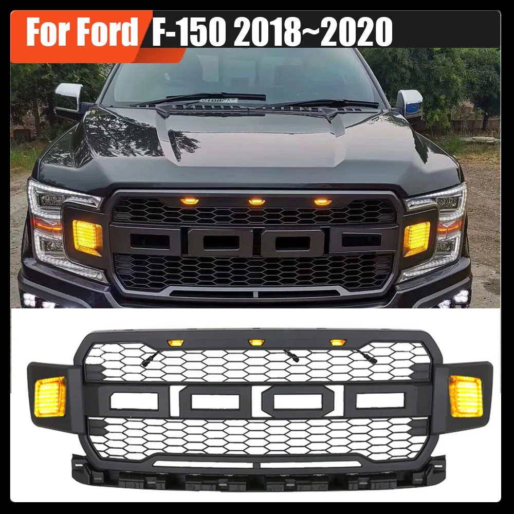 

Modified For F150 Grill Mesh Raptor Style Front Bumper Upper Racing Grills Grill Radiator Grille For Ford F-150 2018~2020