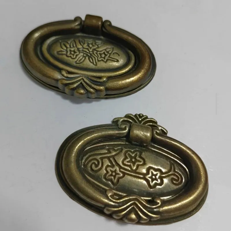 European Retro Style Flush Ring Drawer Cupboard Dresser Wardrobe Furniture Door Decorative Handle Bronze Knob Pull