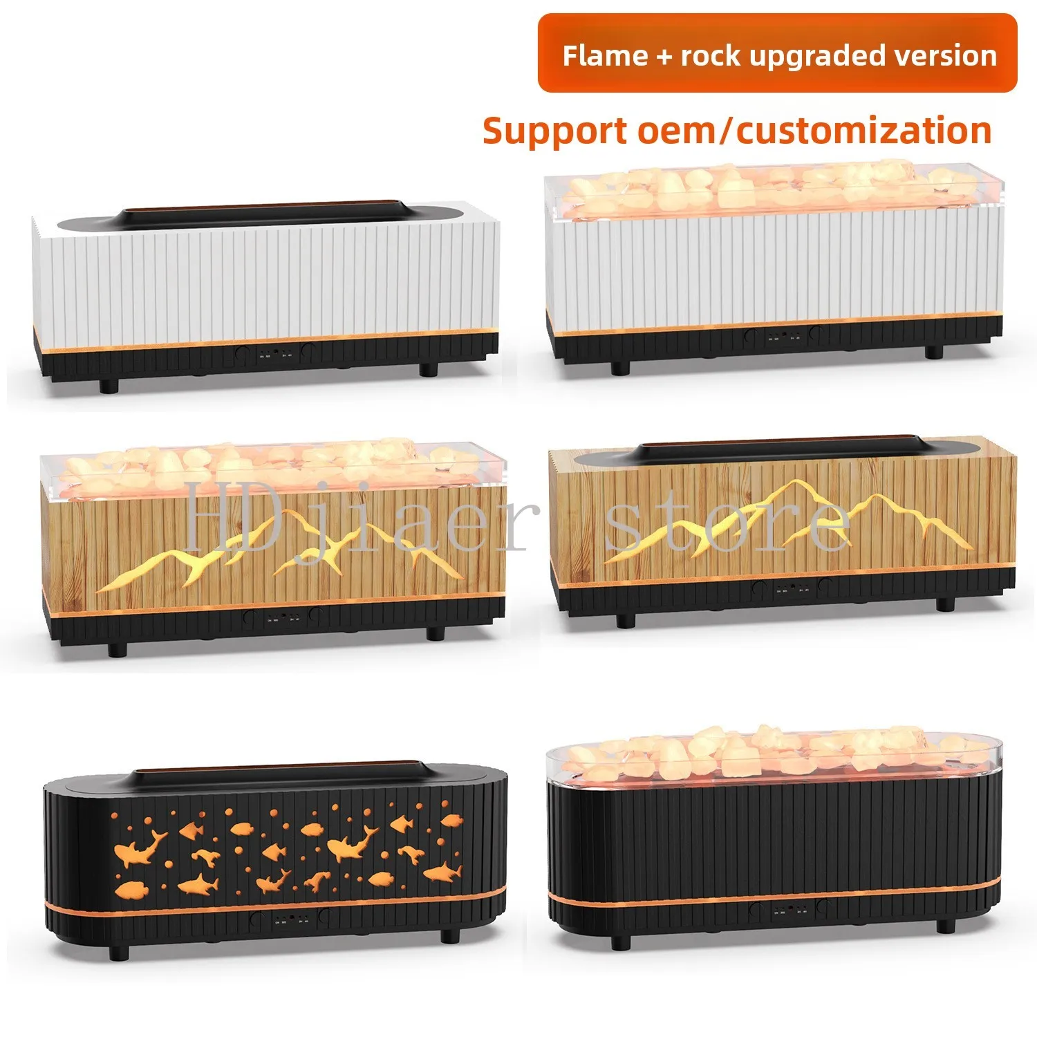 

Rock Hollow Mountain 3D Flame Humidifier Night Light Aromatherapy Machine Indoor Desktop Humidifier