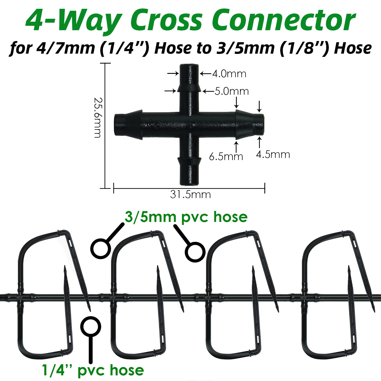 Zestaw do nawadniania kropelkowego szklarni System automatycznego nawadniania ogród 4-drożny 4/7mm do 3/5mm kroplownik węża do roślin doniczkowych