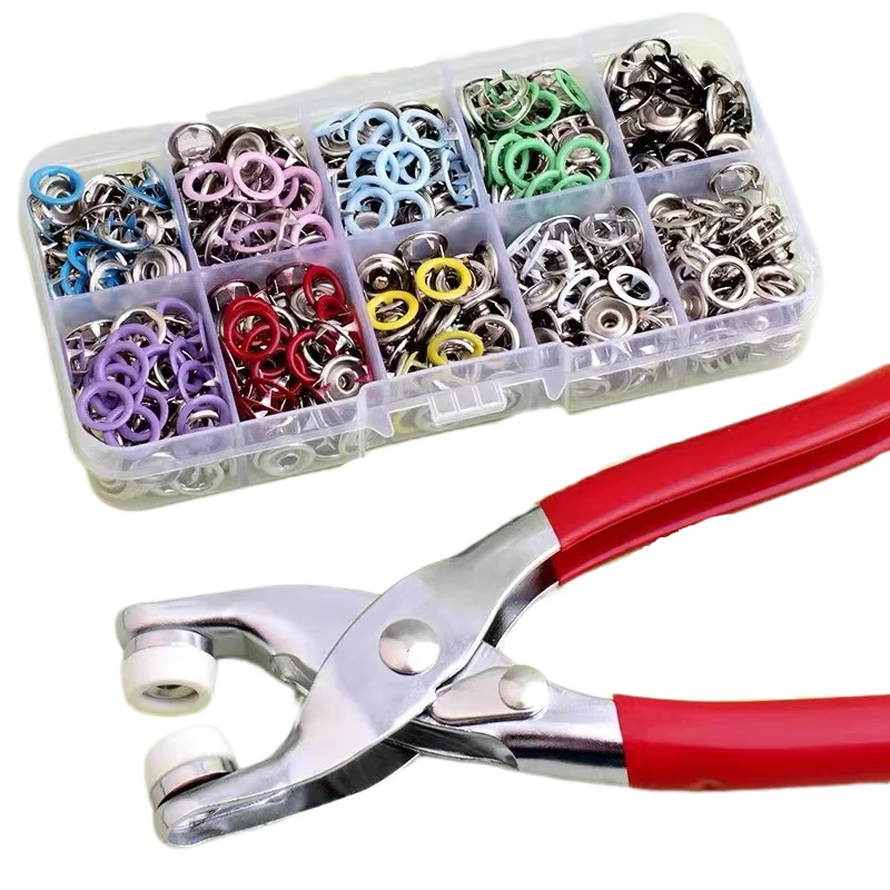 Five Claw Buttons Buckle Installation Tool Seamless Concealed Buckle Multi-functional Nail Buckles Hand Press Plier Clamp Set