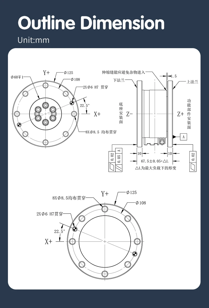 Stainless steel multi-axis load cell, stainless steel multi-axis load cell