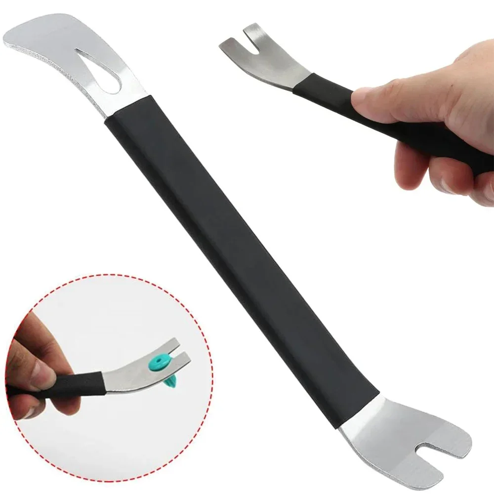 Automotive Upholstery Clip Removal Metal Pry Bar Double-ended Pry Tool for Car Door Panel, Stereo, Navigation & Dashboard Repair