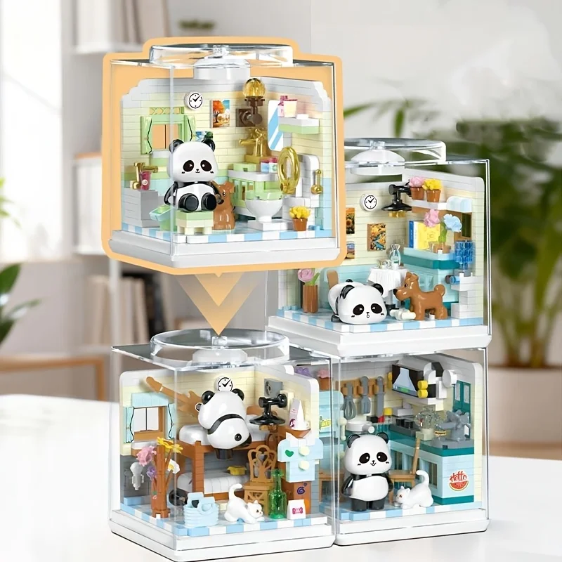 

Mini Panda House Building Block Set Miniature Toys Suitable for Home/office Decoration, Birthday Gifts 3D Puzzles 1000pcs +