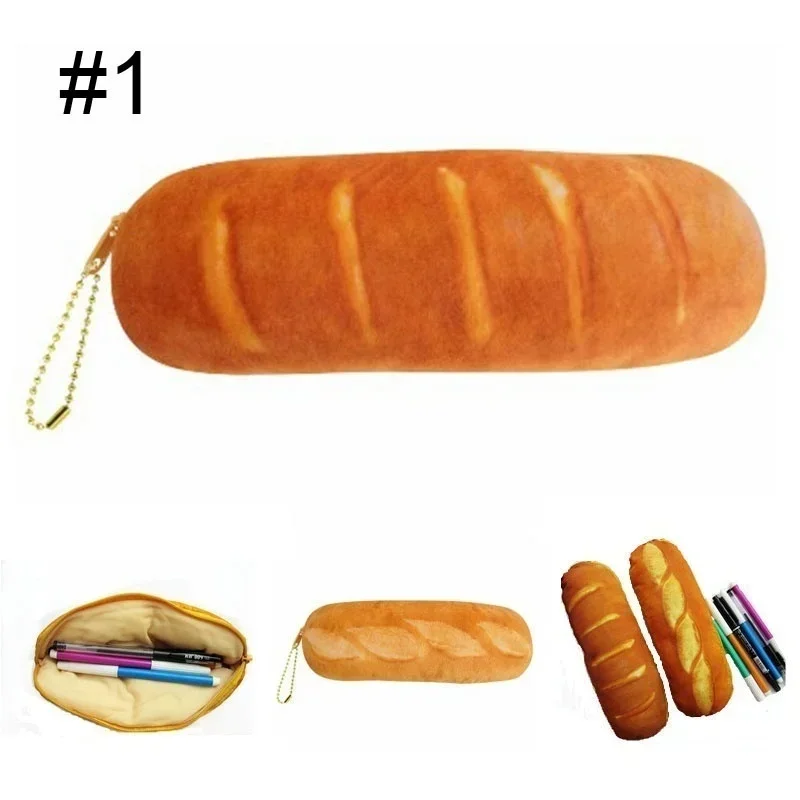 Kawaii Bread Shape Pen Case Large Capacity Funny Individual Pencilcase Bag Children Gift Back To School Cute Stationery Supplies