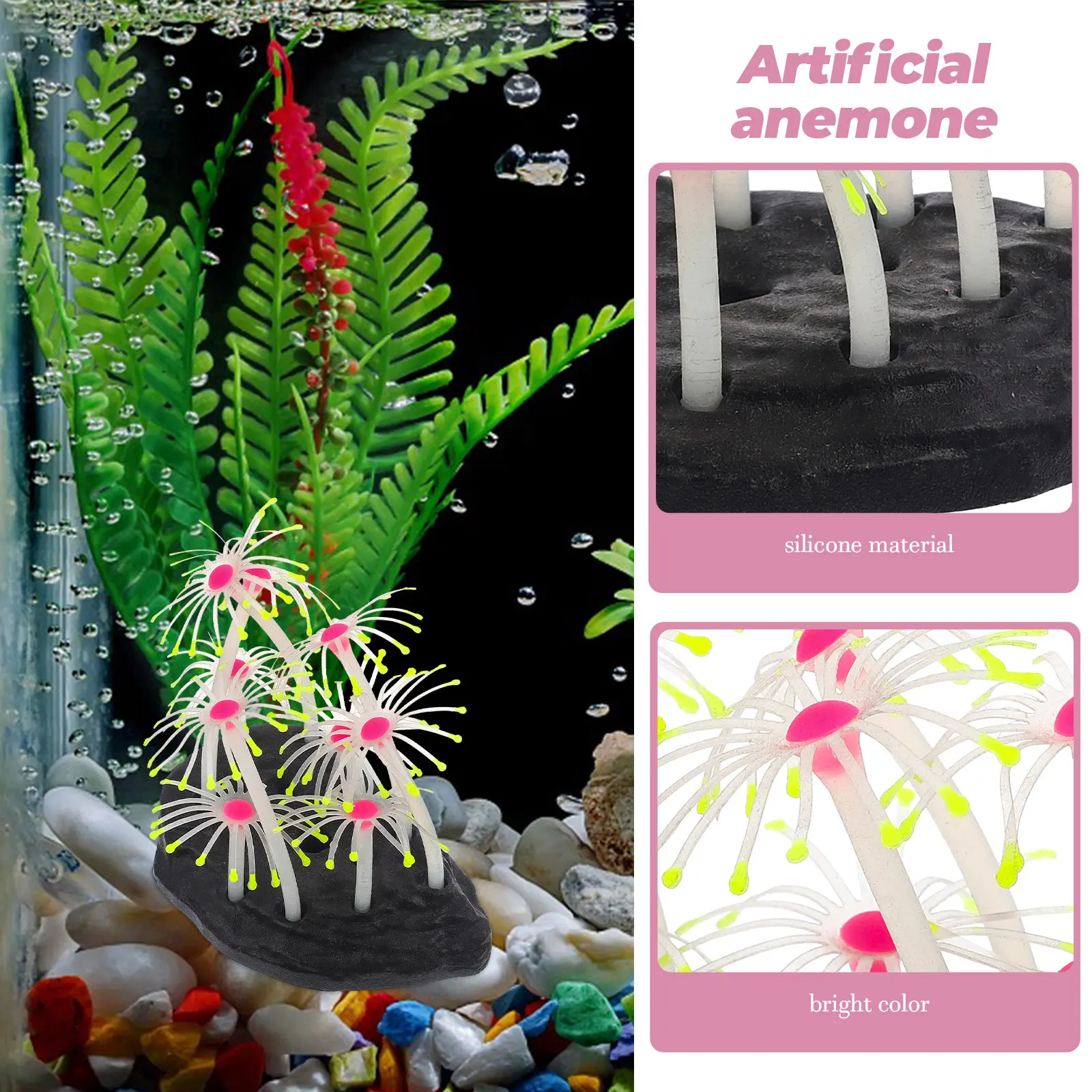 ดอกไม้ทะเลซิลิโคนเหมือนจริง ขอ - Aquarium Fish Glow In The Dark บทวิจารณ์และราคา