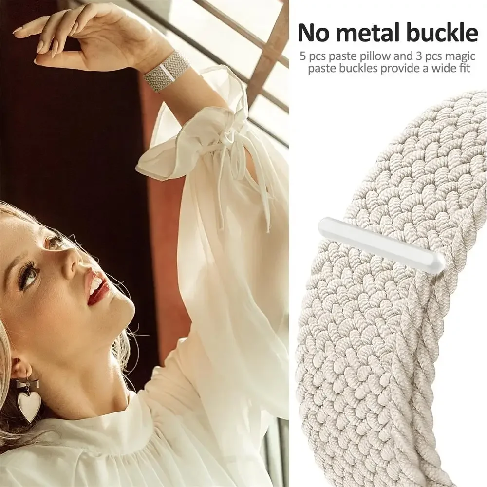 Amazfit GTS 4 Mini/2/3/GTS2/GTR 4/3/Pro/47mm/stratos 용 나일론 시계 밴드 브레이드 벨트 팔찌 correa Amazfit bip 3 Pro 스트랩