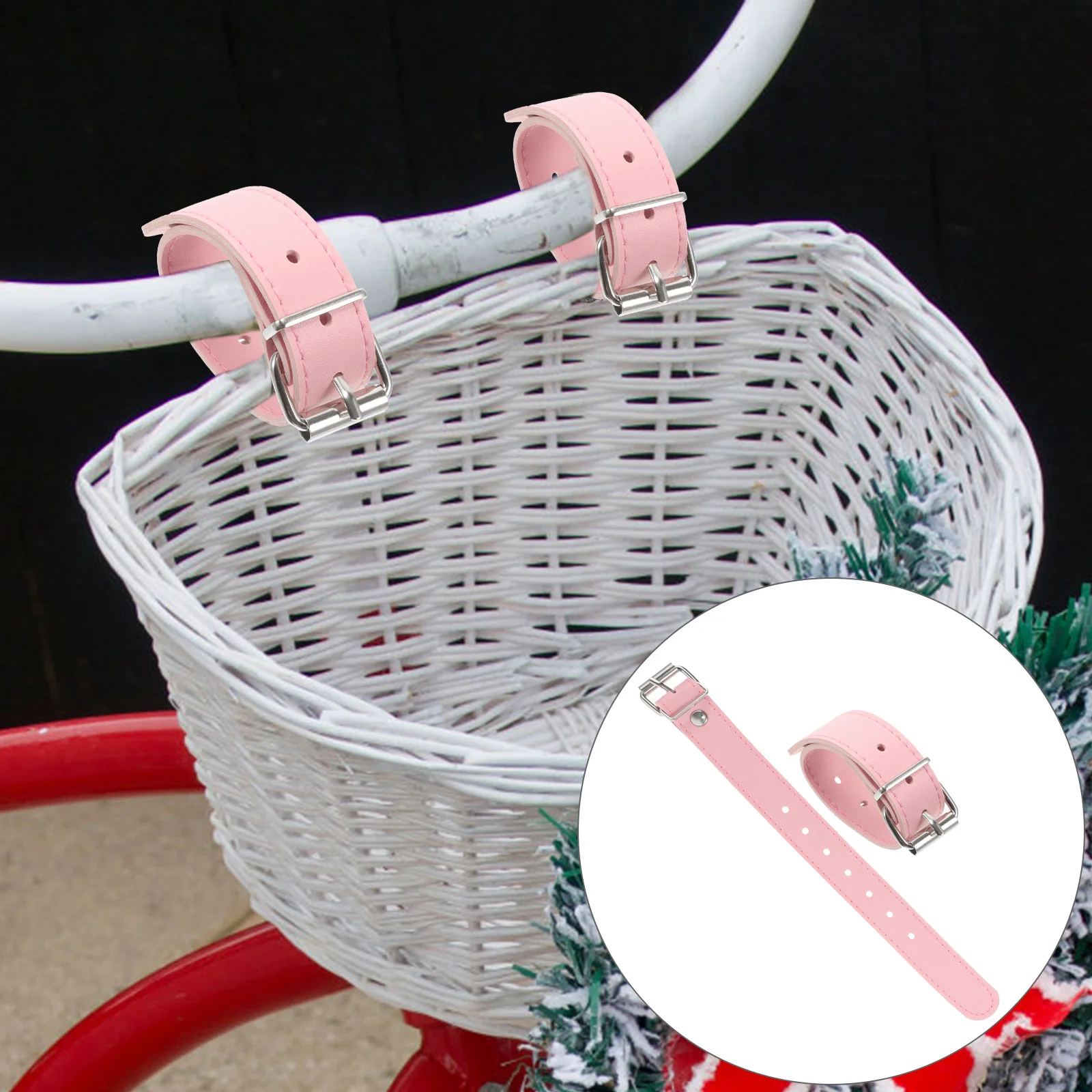 Bicycle Basket Hardware Accessories Buckle Belt Colorful Children's (pink Pair) Straps Bikes Sturdy