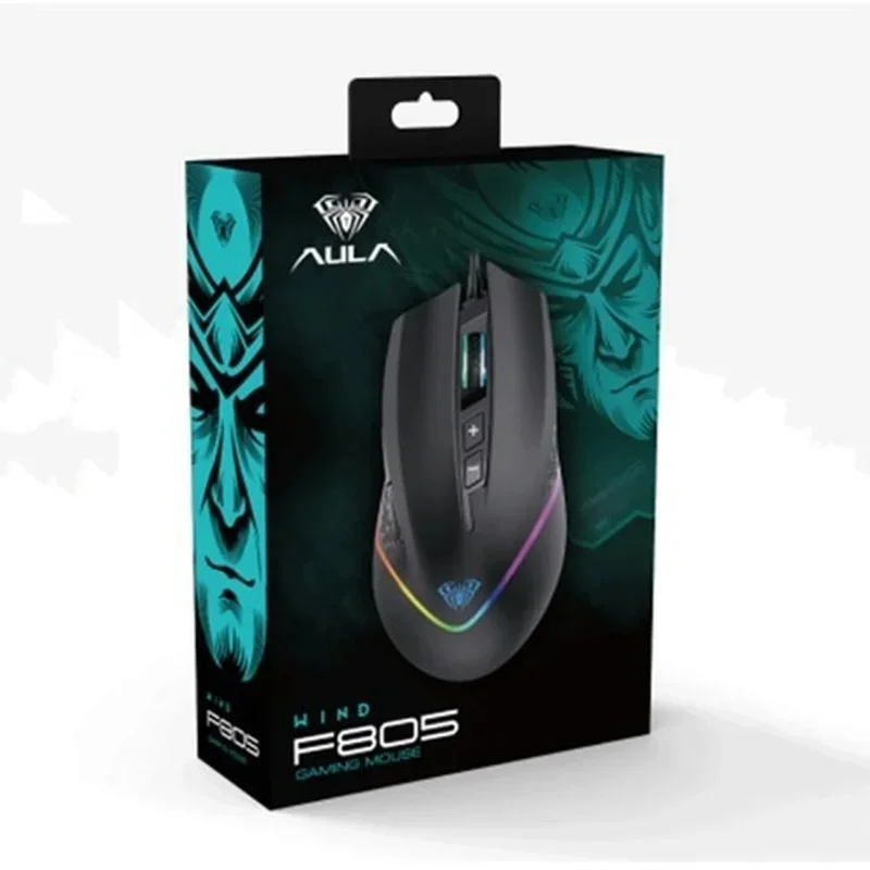 Aula F805 Rgb Wired Programmable Gaming Mouse Ergonomic Computer For Pc Gamer Desktop Laptop Can Adjust 6400 Dpi Ergonomic