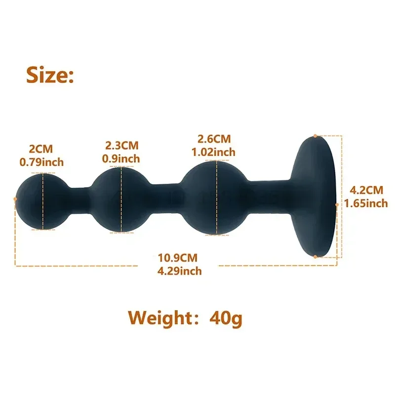 Crystal Diamond Anal Plug 3 Balls Anal Beads Silicone Black Butt Plug Vagina Dilator Ass Trainer Couples Sex Toys For Women Man - view 4