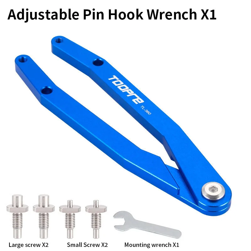 TOOPRE Bicycle Pin Hook  Adjustable Wrench DUB Crank Cover Removal Tool Motorcycle Shock Oil Seal Seatshock Fork Repair Tool