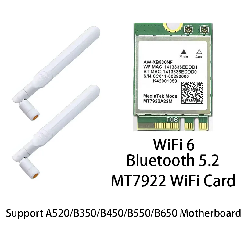 JGINYUE MT7922 WIFI Card Supports Bluetooth