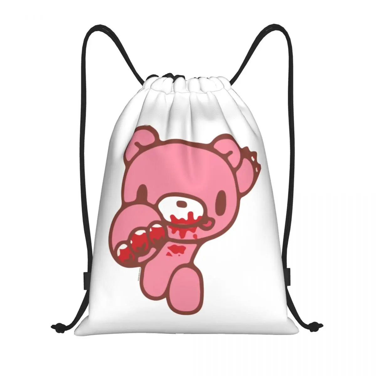 Manga Animation Gloomy Bear Drawstring Backpack Sports Gym Bag for Women Men Training Sackpack