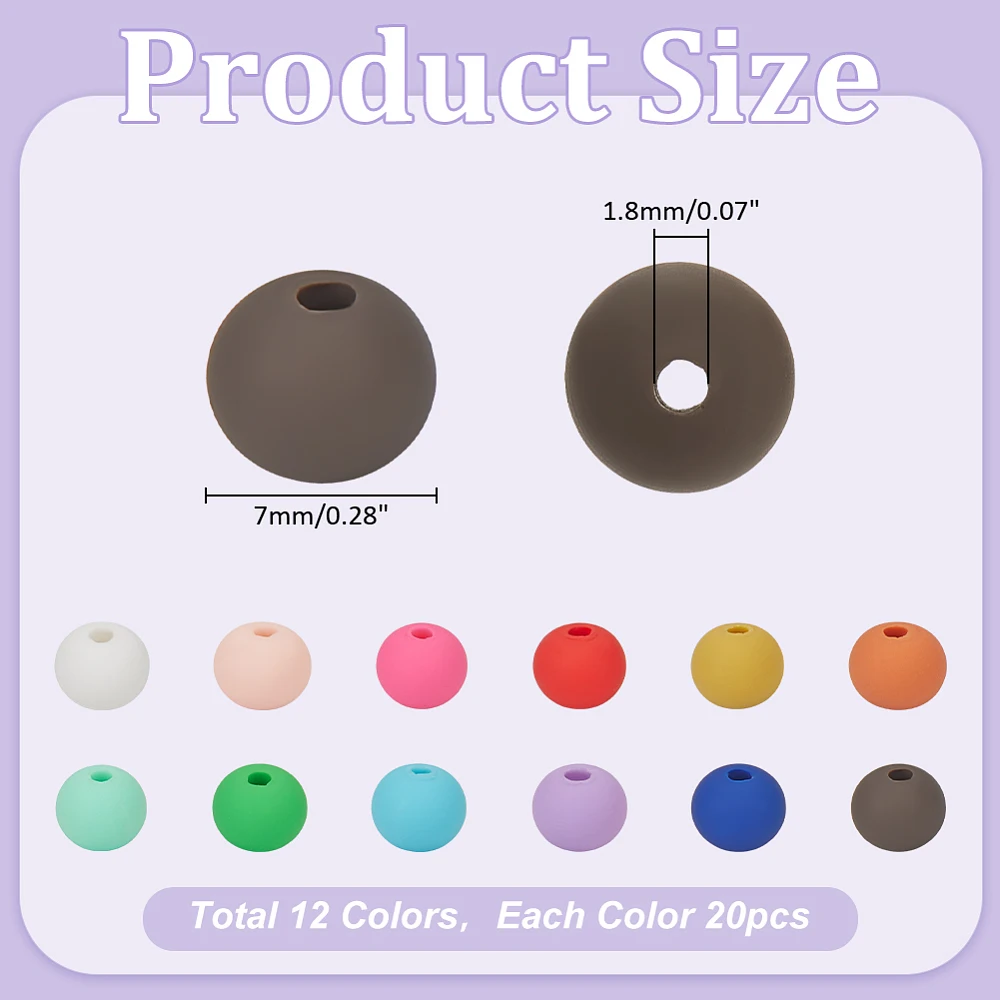 240Pcs 12 Color Polymer Clay Round Beads 7mm Colorful Round Spacer Beads Heishi Vinyl Bead Loose Spacer Bead for Jewelry Making