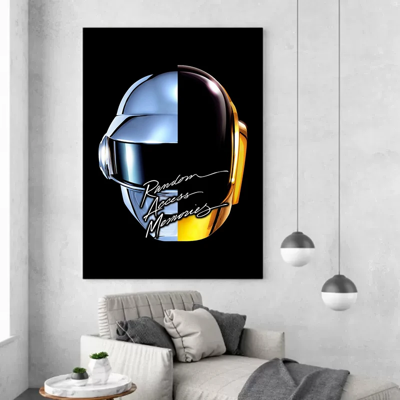 Neon Daft Punk Random Access Memories Music Album Cover Poster Canvas Painting HipHop Pop Music Star Wall Picture Room Decor