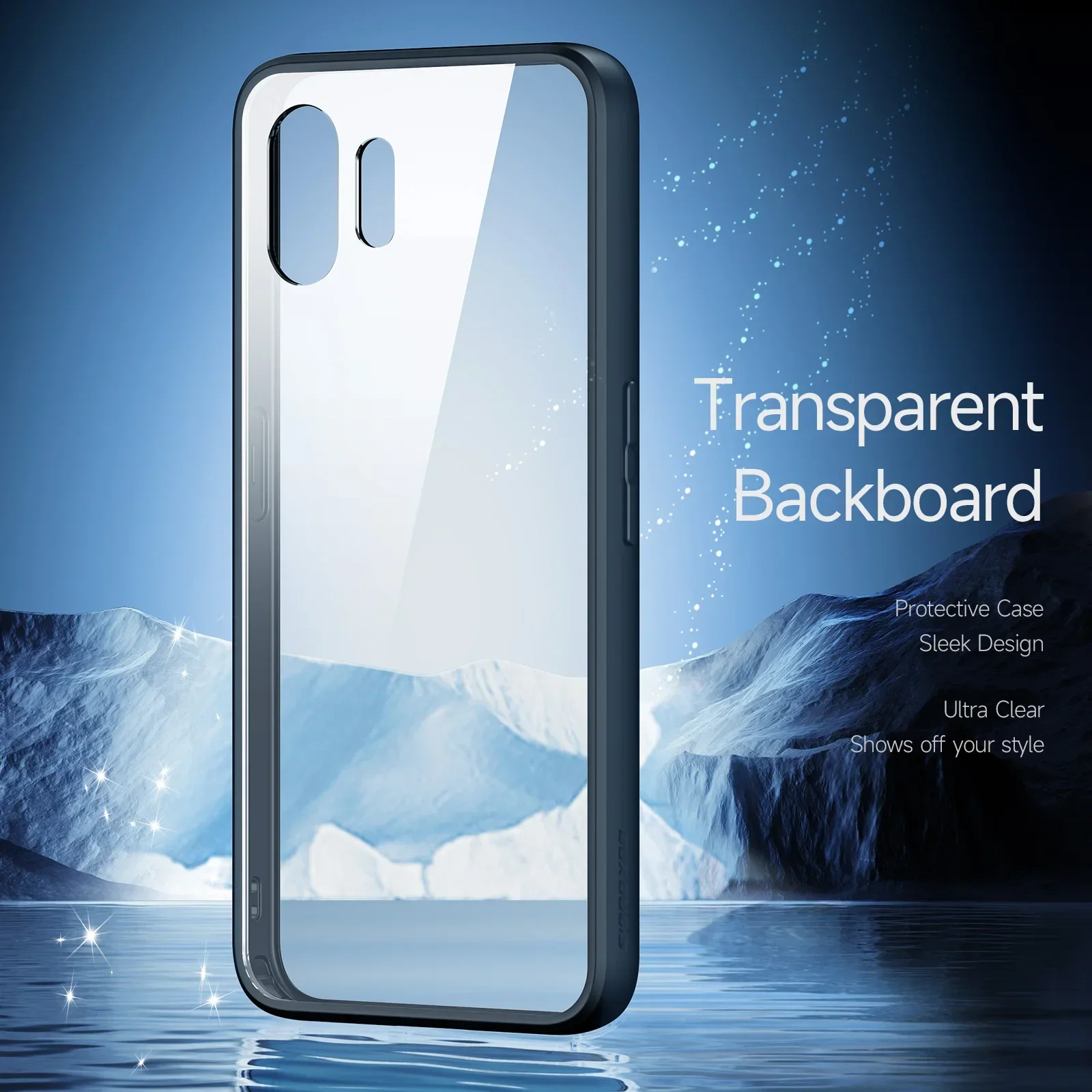 Mobile Phone Cover Case For Nothing Phone 2 Black Border Shockproof Cell Case For Nothing Phone2 Protection Cover Tempered Glass