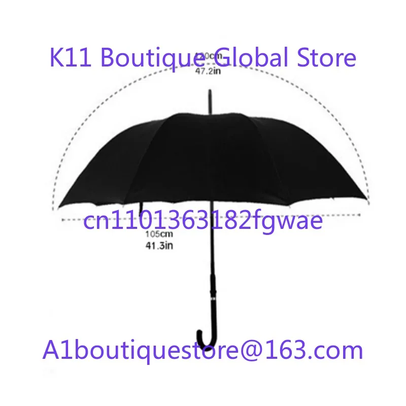 Simple Self-defense Umbrella Creative Long Handle Straight Pole Sunny Rain Black Plastic Sunshade Sunscreen Can Be Pulled Out - view 4