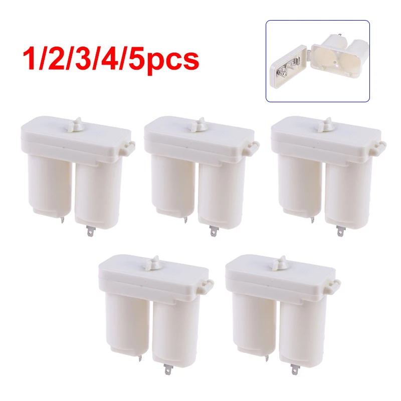 1/2/3/4/5Pcs White Double Compartments Universal Battery Box For Gas Water Heater Accessories Parts Plastic Double Battery Case