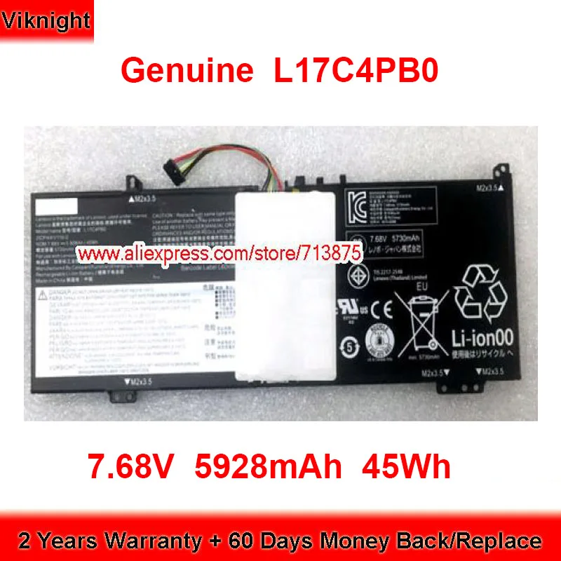 

Genuine L17C4PB0 Battery for Lenovo IdeaPad 530S-14AAR 530s-14IKB 530S-15IKB 530-14IKB-81EK 530-14KB flex 6-141KB 7.68V 45Wh