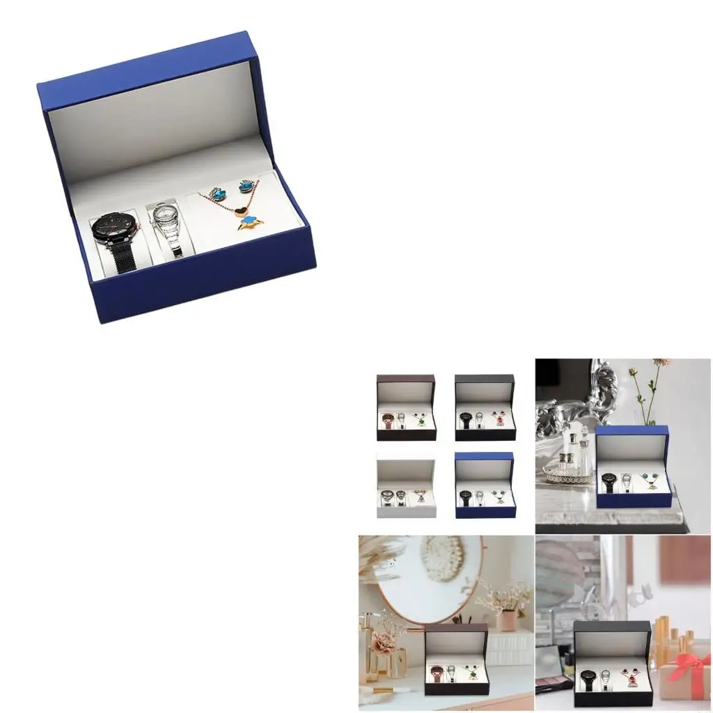 

Sleek PU Leather Watch Box With Spacious Compartments Jewelry Display Case