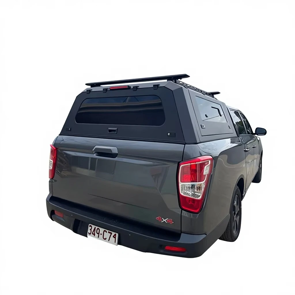 

4x4 Pickup Truck Tub Top Camper for Ssangyong Musso With Sliding windows Dual Cab Aluminum Canopy Leak-proof Hard Top Cover