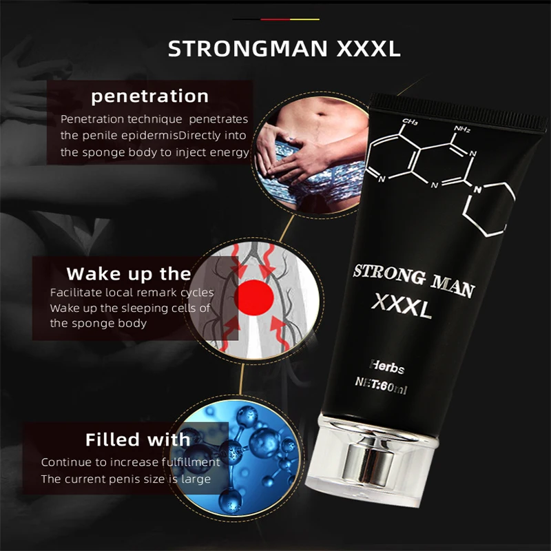 60ml Strong Man Penis Cream Big Penis Enlargement Gel Enlarge Penis Grow Thicker Stronger Big Dicks Penis Enlargement Cream