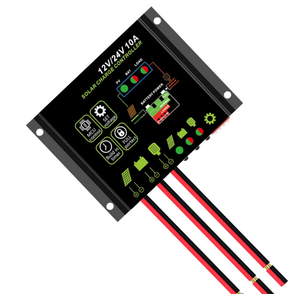 10A 12/24V Solar Charging Controller IP65 Waterproof Solar Panel Regulato For AGM Flooded And Lithium Battery Solar Power Parts