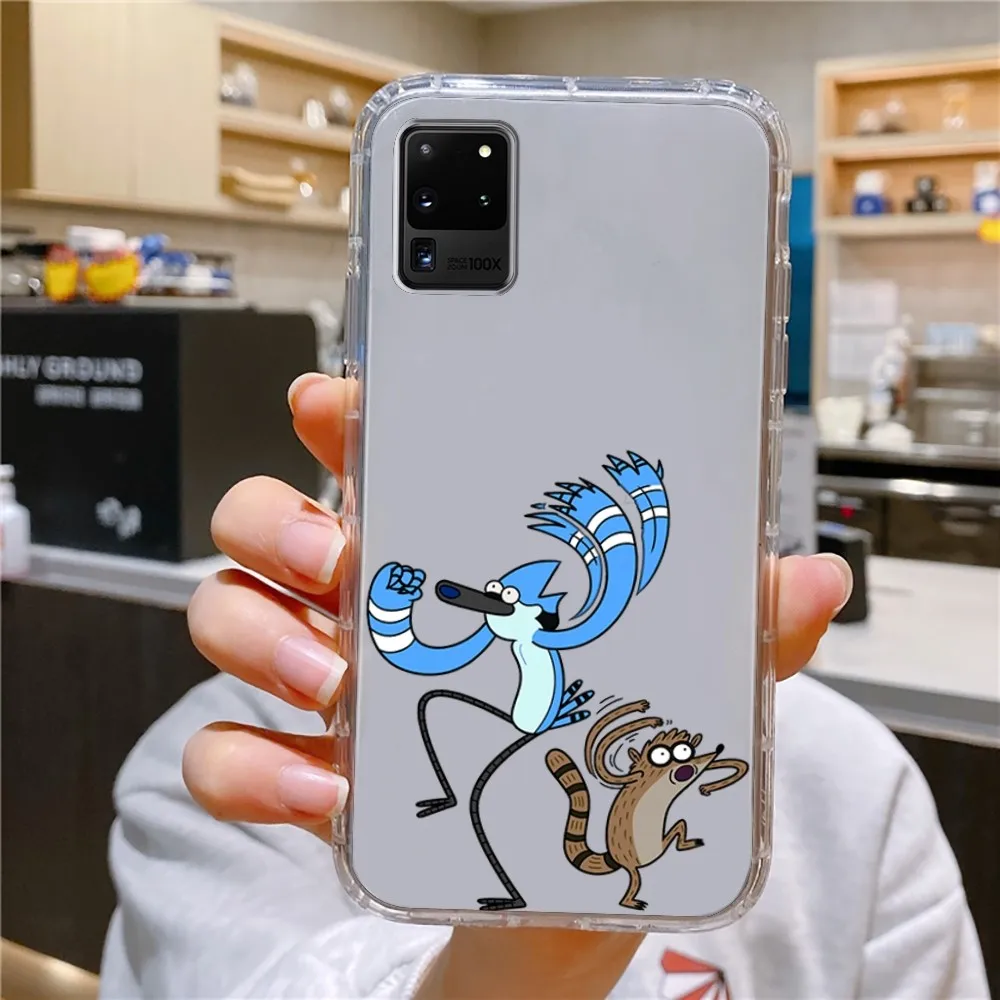 R-Regular Show Cartoon Phone Case For Samsung Galaxy A52 A12 A51 S21 Edge S22ULTRA S23 S20LITE Plus ultra Transparent Cover