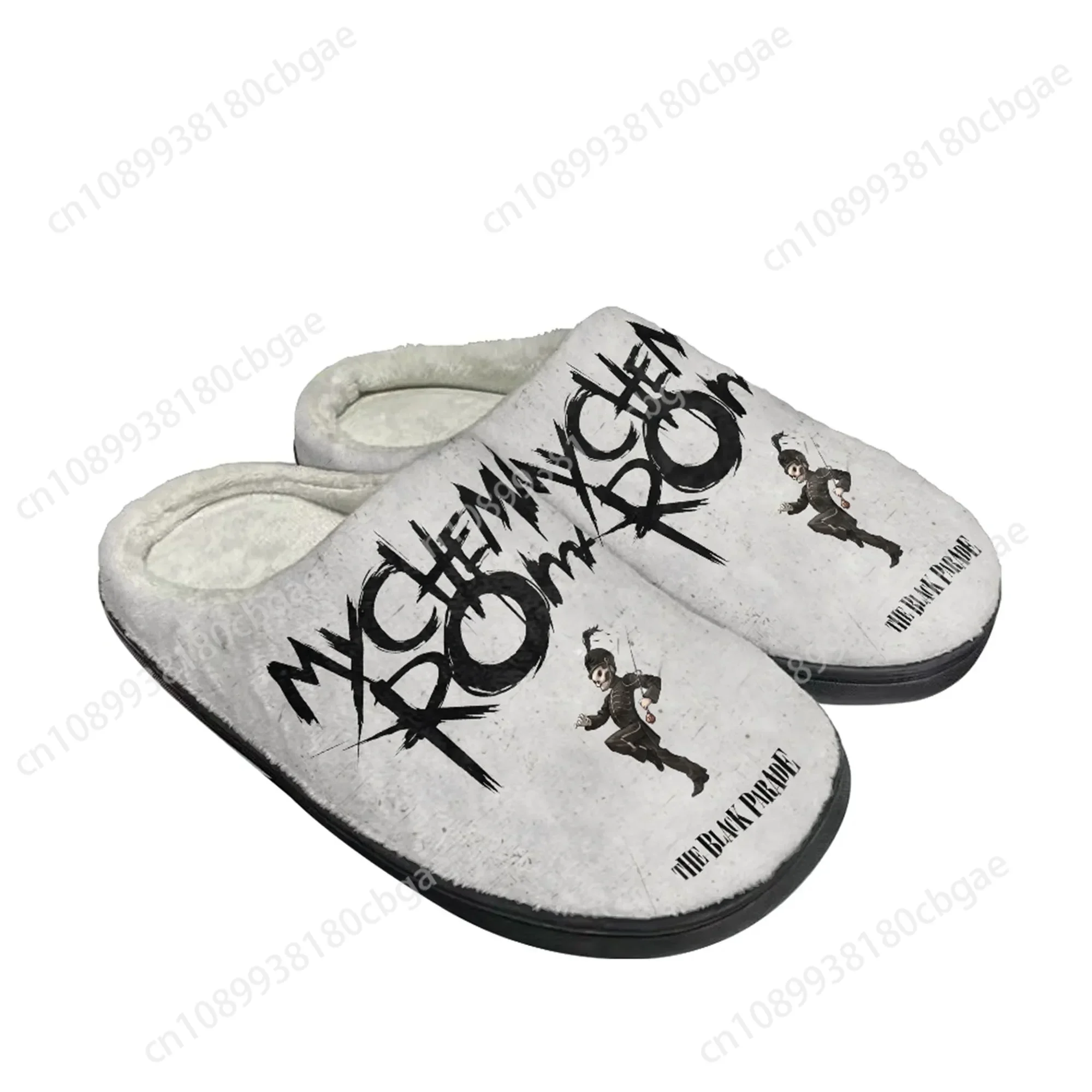 My Chemical Romance Rock Band Home Cotton Custom Slippers Mens Women Sandals Plush Casual Keep Warm Shoes Couple Thermal Slipper