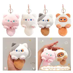 Kawaii Small Cat Kitten Plush Doll Cartoon Soft Stuffed Plushie Girl's Bag Keychain Hanging Pendant Toys