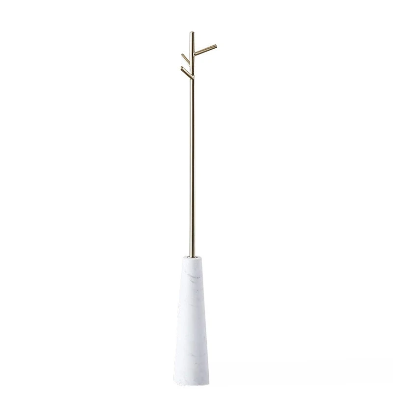 Marble floor coat rack, cloakroom brass hanger decorative swing rack