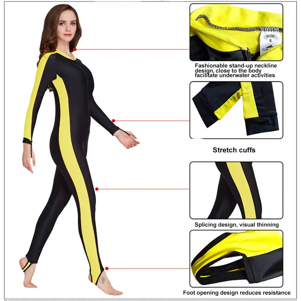 One Piece Swimsuit for Men Women Full Body Scuba Diving Suit Sun Protection Swimming Snorkeling Thin Wetsuit Surfing Swimwear