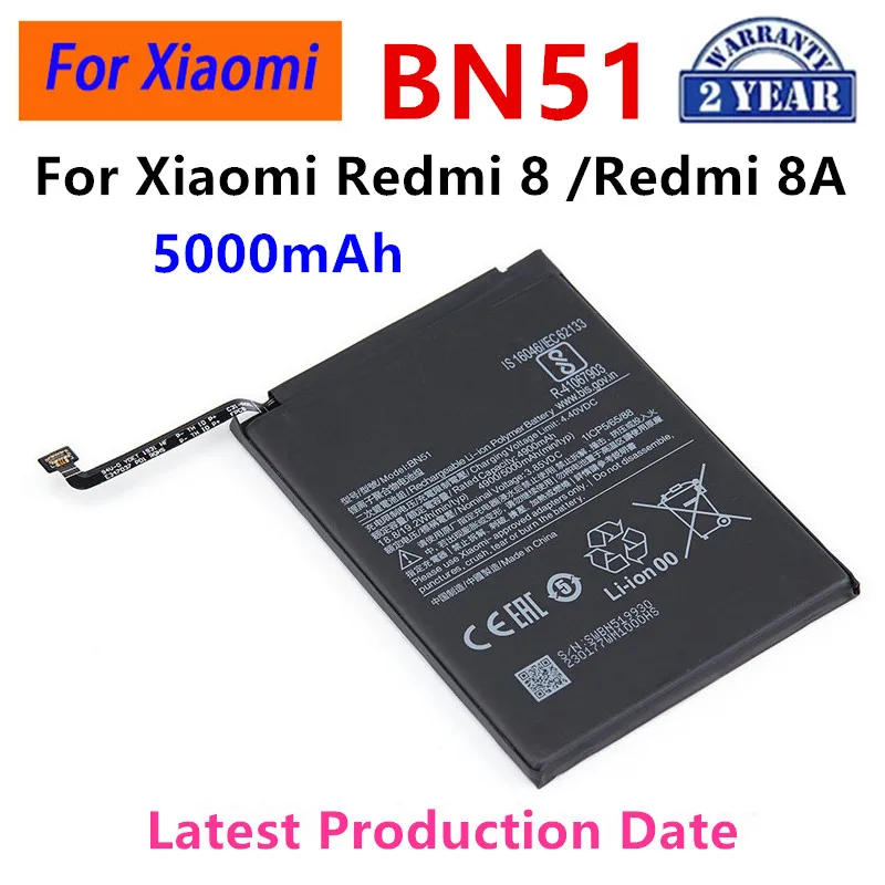 真新しい BN51 5000 バッテリー Xiaomi Redmi 8 Redmi 8A Redmi8 高品質電話交換用バッテリー + ツール